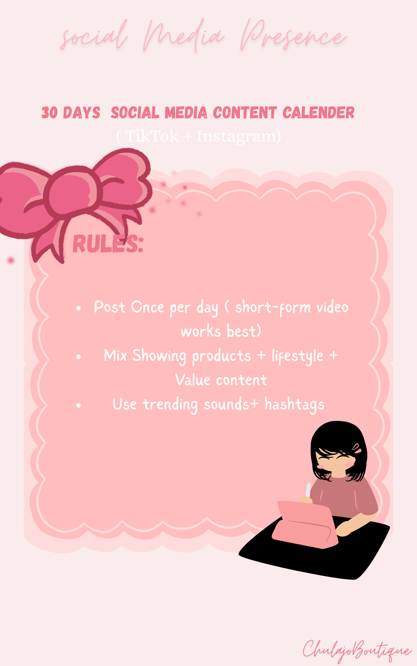 30 Days social media content Calender