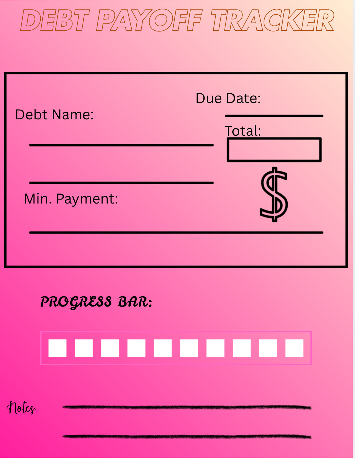 Glow &Grind Budget Planner / Printable Digital Planner/ Instant Download